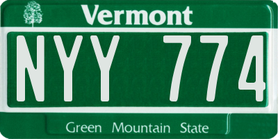 VT license plate NYY774