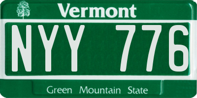 VT license plate NYY776
