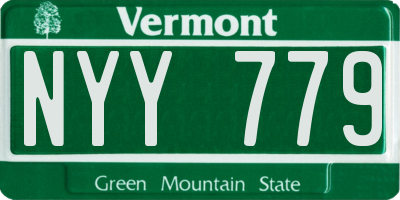 VT license plate NYY779