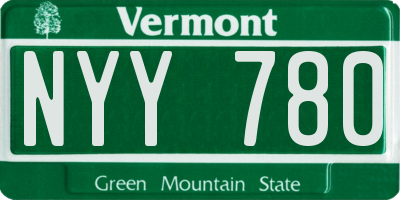 VT license plate NYY780