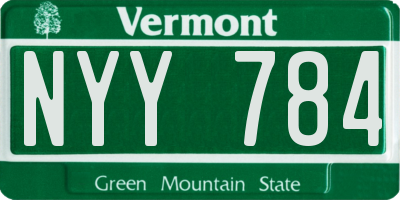VT license plate NYY784