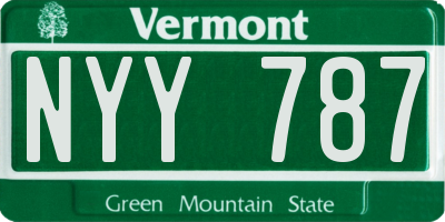 VT license plate NYY787
