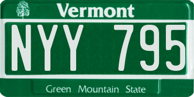 VT license plate NYY795
