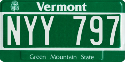 VT license plate NYY797