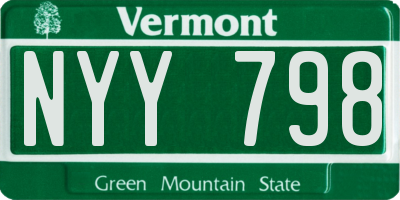 VT license plate NYY798