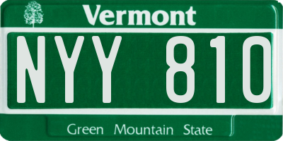 VT license plate NYY810
