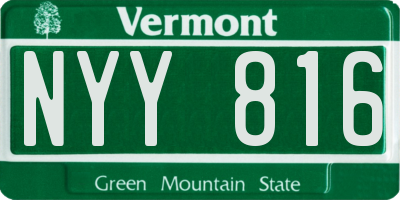 VT license plate NYY816