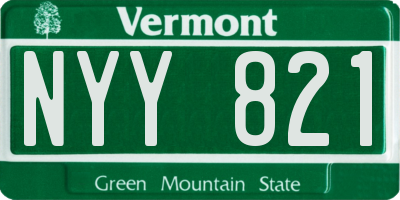 VT license plate NYY821