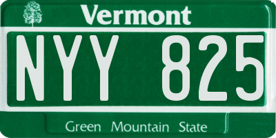 VT license plate NYY825