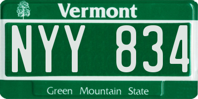 VT license plate NYY834