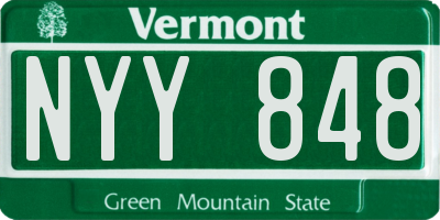 VT license plate NYY848