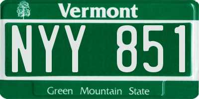 VT license plate NYY851