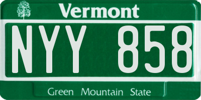 VT license plate NYY858