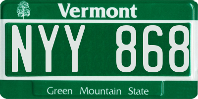 VT license plate NYY868