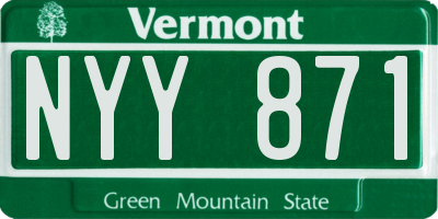 VT license plate NYY871