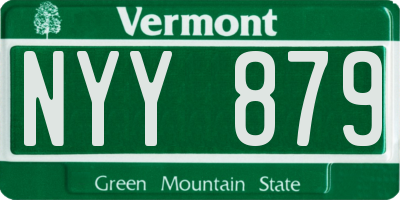 VT license plate NYY879