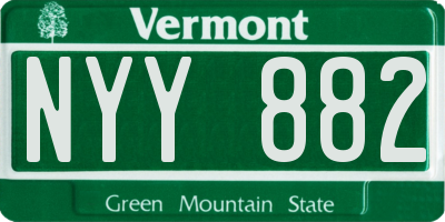 VT license plate NYY882
