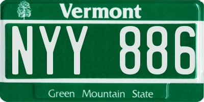 VT license plate NYY886