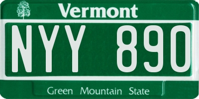 VT license plate NYY890