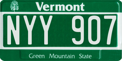 VT license plate NYY907