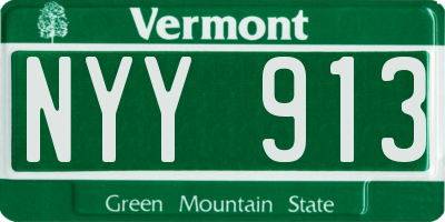 VT license plate NYY913