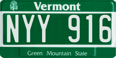 VT license plate NYY916
