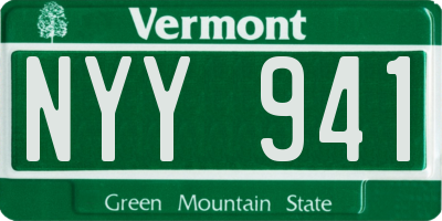 VT license plate NYY941
