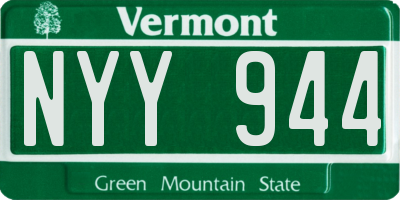 VT license plate NYY944