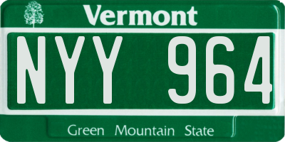 VT license plate NYY964