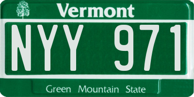 VT license plate NYY971