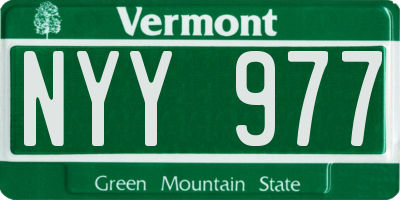 VT license plate NYY977
