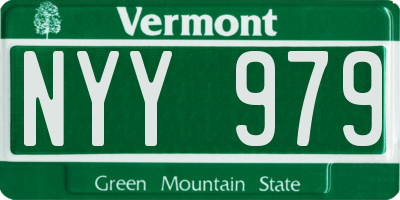 VT license plate NYY979