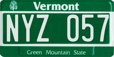 VT license plate NYZ057