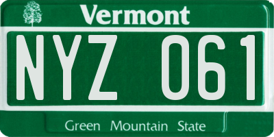 VT license plate NYZ061