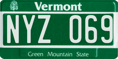 VT license plate NYZ069