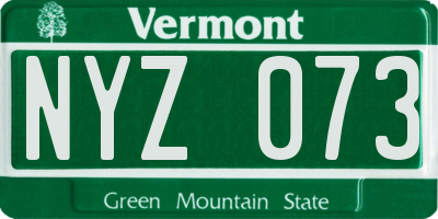 VT license plate NYZ073