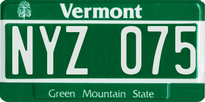 VT license plate NYZ075