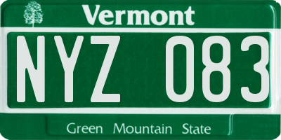 VT license plate NYZ083
