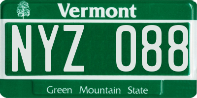 VT license plate NYZ088