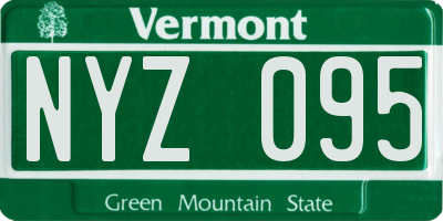 VT license plate NYZ095