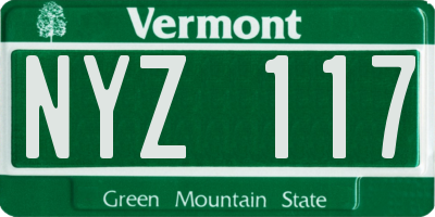 VT license plate NYZ117