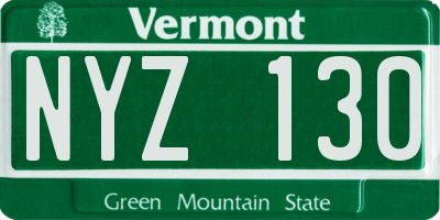 VT license plate NYZ130
