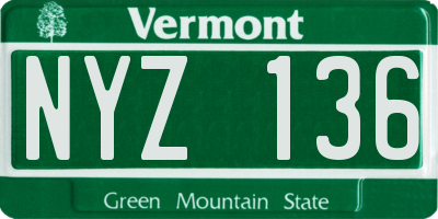 VT license plate NYZ136