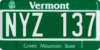 VT license plate NYZ137