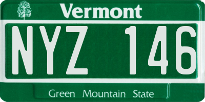 VT license plate NYZ146
