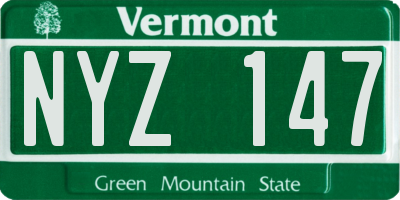 VT license plate NYZ147