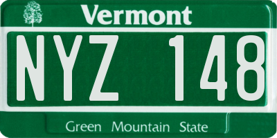 VT license plate NYZ148