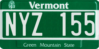 VT license plate NYZ155