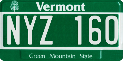 VT license plate NYZ160