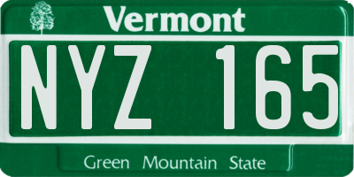 VT license plate NYZ165